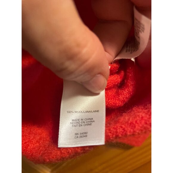 Evan-Picone Petite Red Wool Button-Down Jacket With Collar - Picture 4 of 5